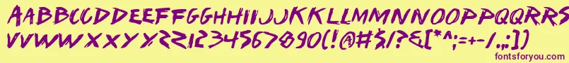 IWantMyTtr Font – Purple Fonts on Yellow Background