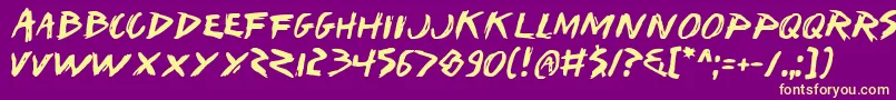 IWantMyTtr Font – Yellow Fonts on Purple Background