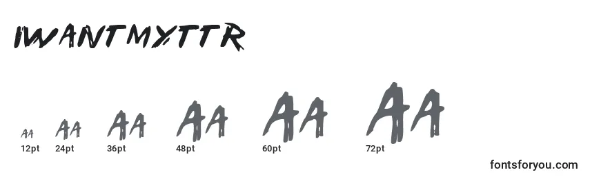 Größen der Schriftart IWantMyTtr