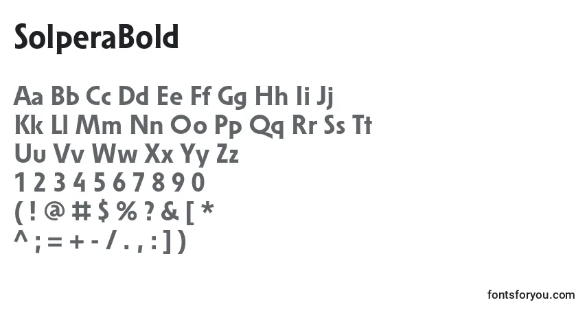 Шрифт SolperaBold – алфавит, цифры, специальные символы