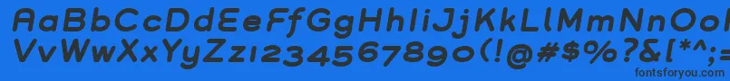 GroverBoldItalic Font – Black Fonts on Blue Background