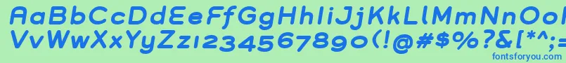 GroverBoldItalic Font – Blue Fonts on Green Background