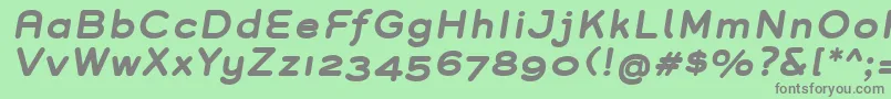 フォントGroverBoldItalic – 緑の背景に灰色の文字