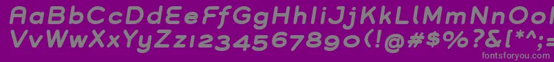 フォントGroverBoldItalic – 紫の背景に灰色の文字