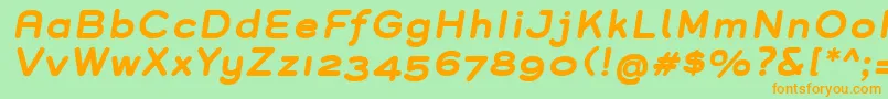 GroverBoldItalic Font – Orange Fonts on Green Background