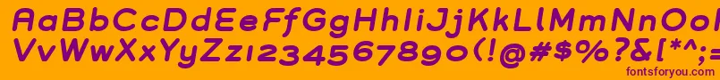 GroverBoldItalic Font – Purple Fonts on Orange Background
