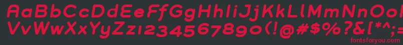 GroverBoldItalic Font – Red Fonts on Black Background