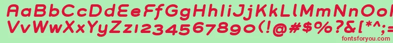 GroverBoldItalic Font – Red Fonts on Green Background
