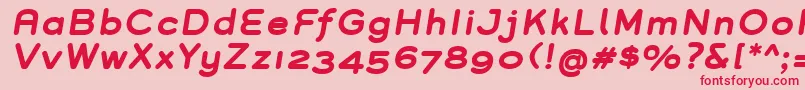 GroverBoldItalic Font – Red Fonts on Pink Background