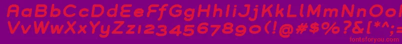 GroverBoldItalic Font – Red Fonts on Purple Background