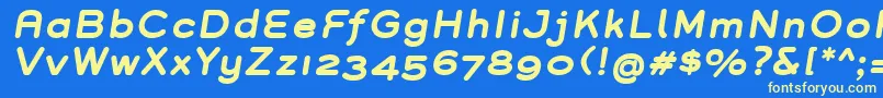 GroverBoldItalic Font – Yellow Fonts on Blue Background