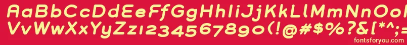 フォントGroverBoldItalic – 黄色の文字、赤い背景
