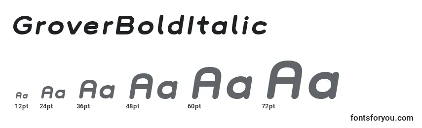 GroverBoldItalic Font Sizes