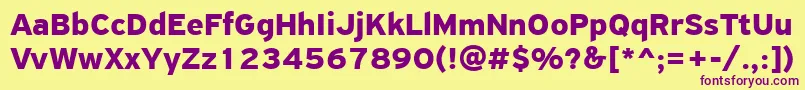 PfhighwaysansproBold Font – Purple Fonts on Yellow Background