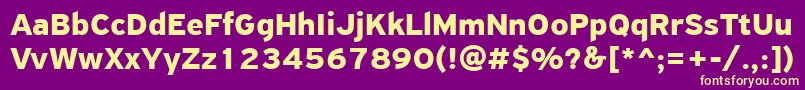 PfhighwaysansproBold Font – Yellow Fonts on Purple Background