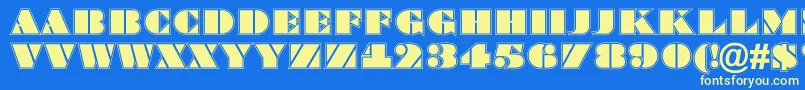 Police BraggatitulgrRegular – polices jaunes sur fond bleu