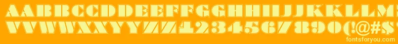 Fonte BraggatitulgrRegular – fontes amarelas em um fundo laranja
