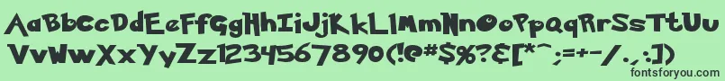 Ketchum-fontti – mustat fontit vihreällä taustalla
