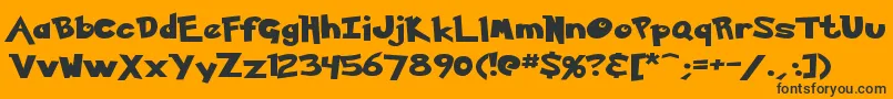 Ketchum-Schriftart – Schwarze Schriften auf orangefarbenem Hintergrund