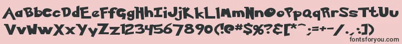 フォントKetchum – ピンクの背景に黒い文字