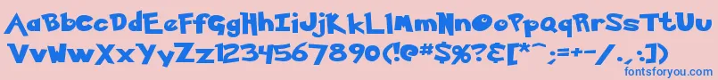 フォントKetchum – ピンクの背景に青い文字