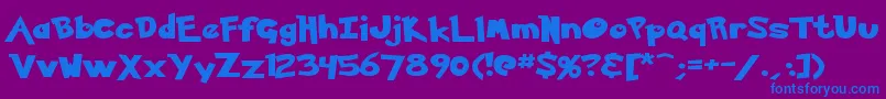 Ketchum Font – Blue Fonts on Purple Background
