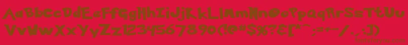 フォントKetchum – 赤い背景に茶色の文字