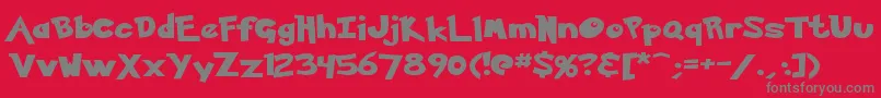 フォントKetchum – 赤い背景に灰色の文字