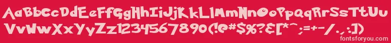 Ketchum Font – Pink Fonts on Red Background