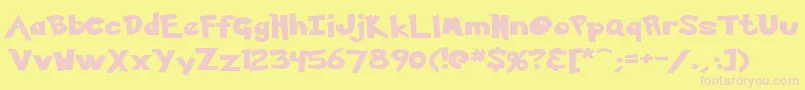 Ketchum Font – Pink Fonts on Yellow Background