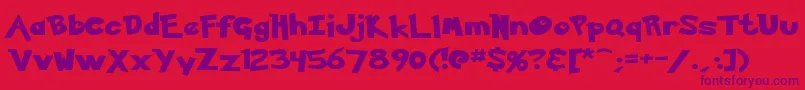 Ketchum Font – Purple Fonts on Red Background