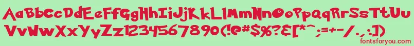 Ketchum Font – Red Fonts on Green Background