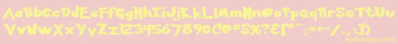 Ketchum-Schriftart – Gelbe Schriften auf rosa Hintergrund