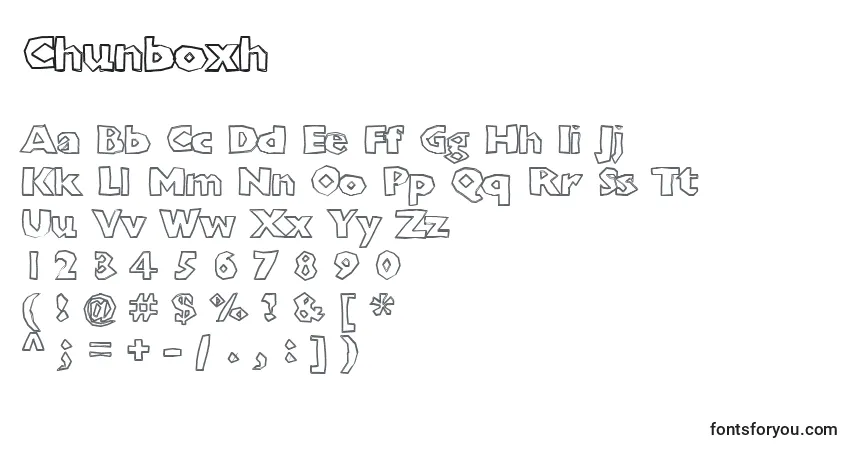 Chunboxh Font – alphabet, numbers, special characters