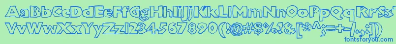 Chunboxh Font – Blue Fonts on Green Background