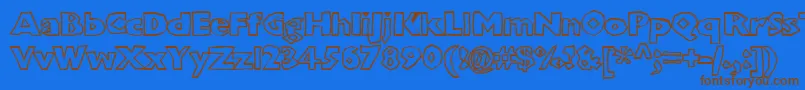 Chunboxh Font – Brown Fonts on Blue Background