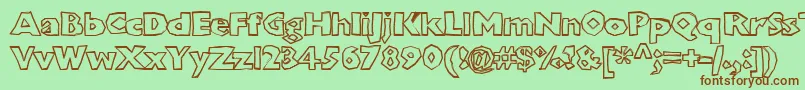 Chunboxh Font – Brown Fonts on Green Background
