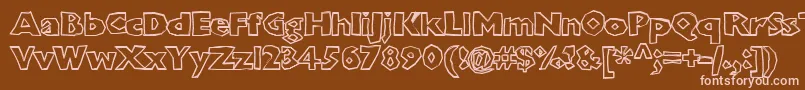 Chunboxh-Schriftart – Rosa Schriften auf braunem Hintergrund
