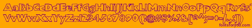 Chunboxh Font – Purple Fonts on Orange Background