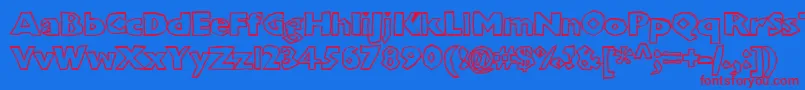 フォントChunboxh – 赤い文字の青い背景