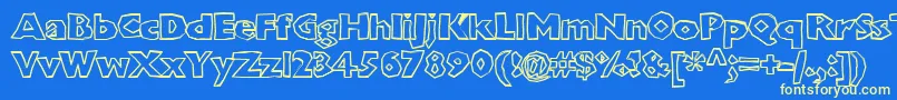 More about Chunboxh Font Chunboxh Font – Yellow Fonts on Blue Background