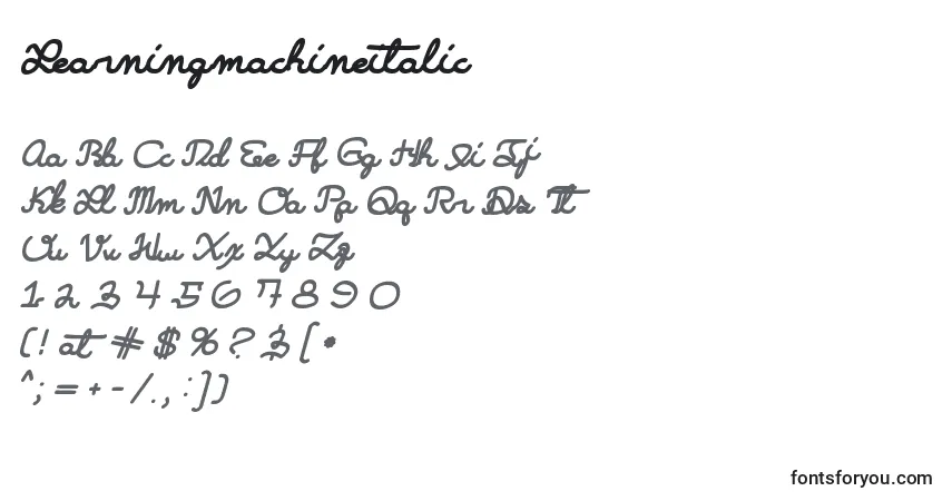 Learningmachineitalic Font – alphabet, numbers, special characters