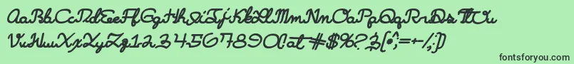 Learningmachineitalic Font – Black Fonts on Green Background