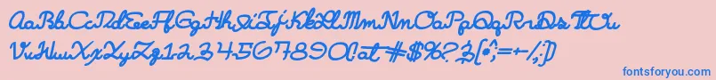Learningmachineitalic-fontti – siniset fontit vaaleanpunaisella taustalla