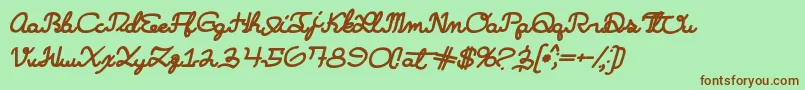 Learningmachineitalic Font – Brown Fonts on Green Background