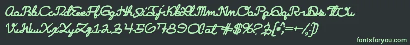 フォントLearningmachineitalic – 黒い背景に緑の文字