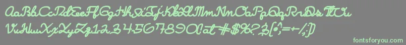 Czcionka Learningmachineitalic – zielone czcionki na szarym tle