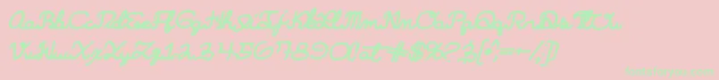 Learningmachineitalic Font – Green Fonts on Pink Background