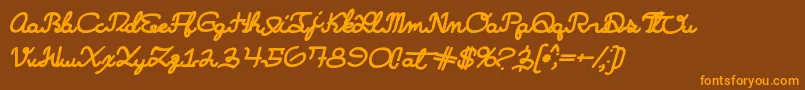 Weitere Informationen zur Learningmachineitalic-Schriftart Learningmachineitalic-Schriftart – Orangefarbene Schriften auf braunem Hintergrund