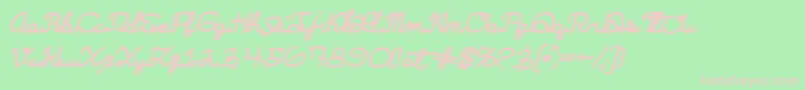 Fonte Learningmachineitalic – fontes rosa em um fundo verde